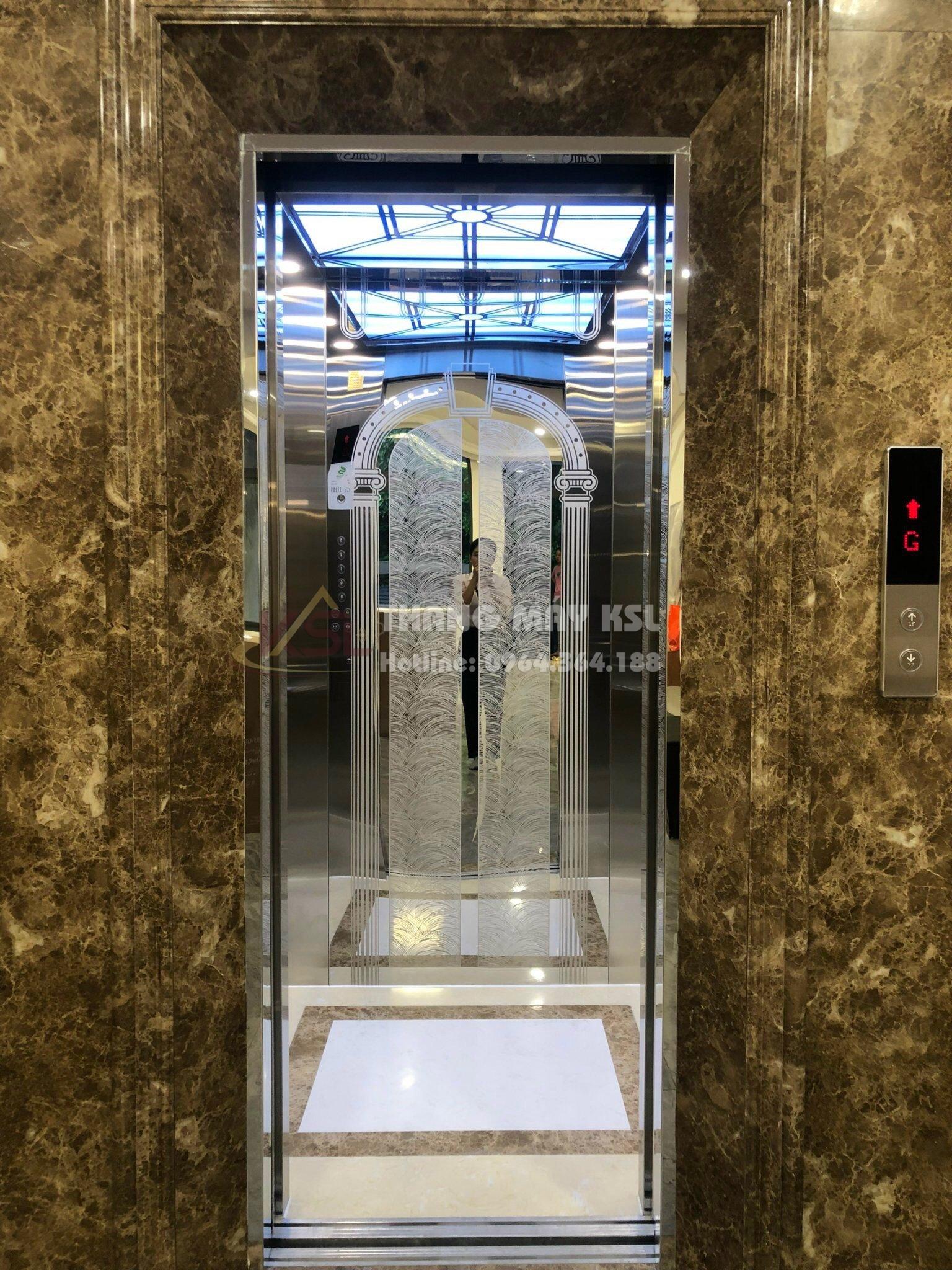 Thang inox hoa văn trắng 08 Thang inox hoa văn trắng 08