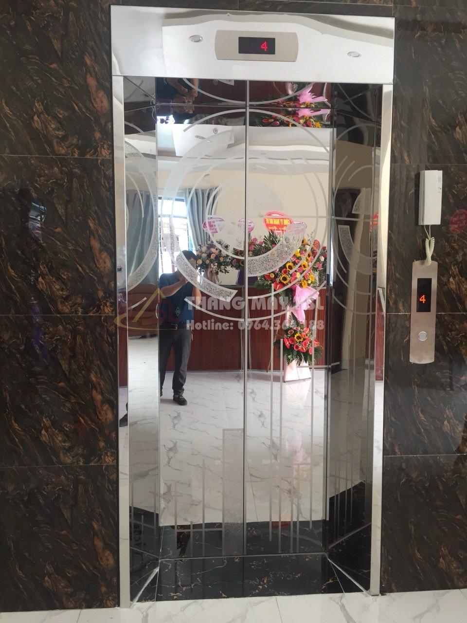 Thang inox hoa văn trắng 11 Thang inox hoa văn trắng 11