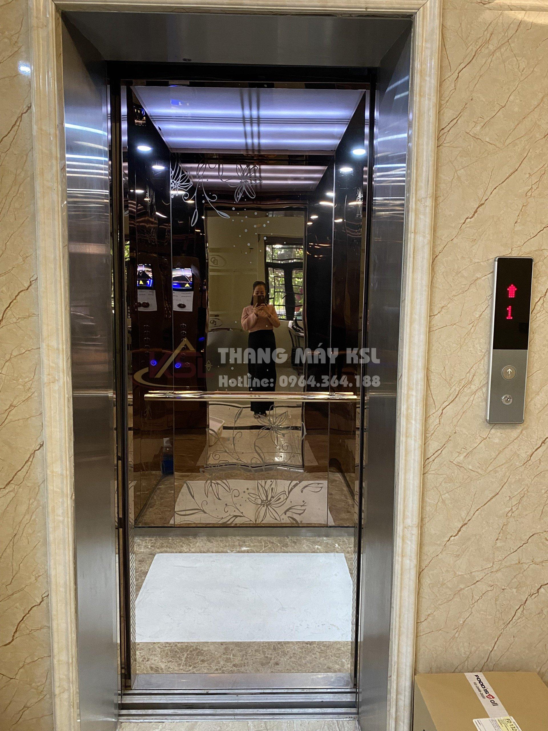 Thang inox hoa văn vàng đồng 04 Thang inox hoa văn vàng đồng 04