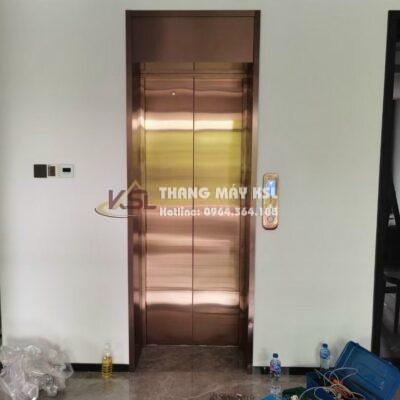 Thang inox hoa văn vàng đồng 07